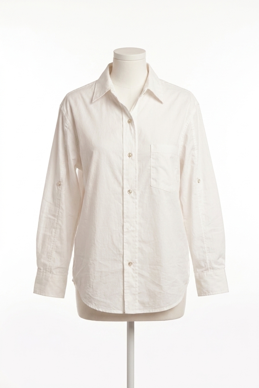 NEW DEAR JOHN DENIM lola oversized button-down boyfriend shirt in white